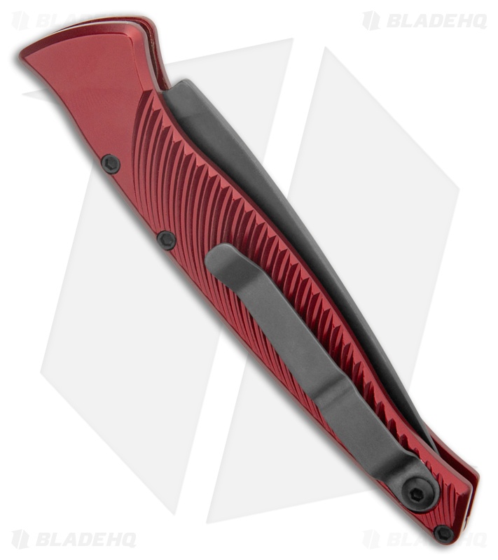 Piranha DNA Automatic Knife Red Marble Tactical (3.25" Black Serr)