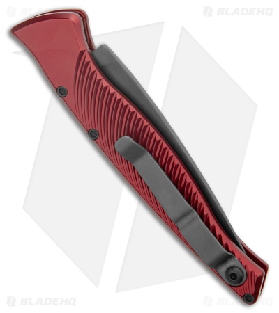 Piranha DNA Automatic Knife Red Marble Tactical (3.25" Black Serr)