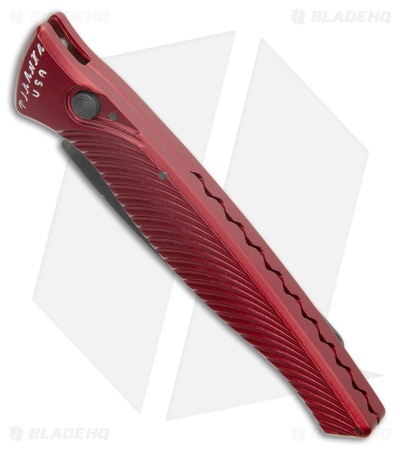 Piranha DNA Automatic Knife Red Marble Tactical (3.25" Black Serr)