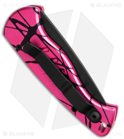 Piranha Fingerling Automatic Knife Hot Pink Tactical (2.5" Black Serr)