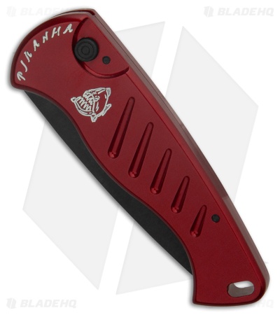 Piranha Fingerling Automatic Knife Red Tactical (2.5" Black Serr)