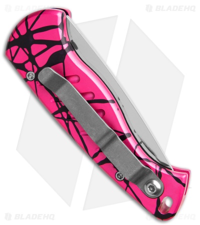 Piranha Fingerling Hot Pink Automatic Knife (2.5" Mirror Serr)