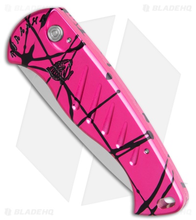 Piranha Fingerling Hot Pink Automatic Knife (2.5" Mirror Serr)