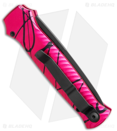 Piranha Mini-Guard Tactical Automatic Knife Hot Pink (2.9" Black)