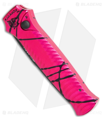 Piranha Mini-Guard Tactical Automatic Knife Hot Pink (2.9" Black)