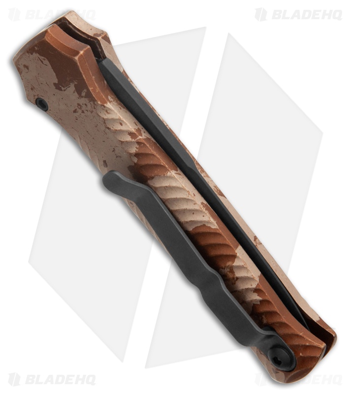Piranha Mini-Guard Automatic Knife Desert Camo Aluminum (2.9" Black Serr)