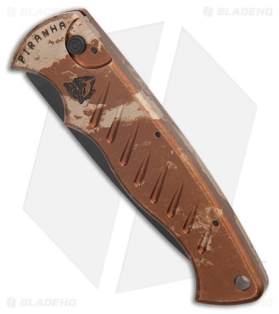 Piranha Automatic Pocket Knife Desert Camo (3.2" Black Plain)