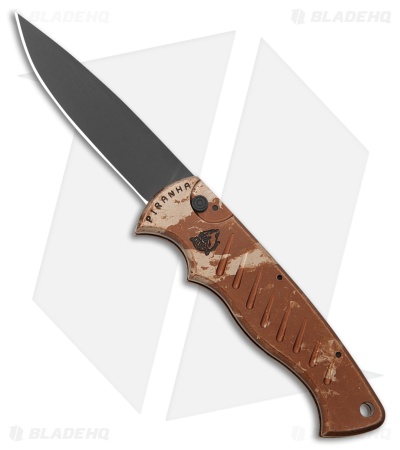 Piranha Automatic Pocket Knife Desert Camo (3.2" Black Plain)