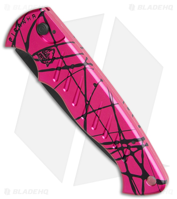Piranha Pocket Automatic Knife Hot Pink (3.2" Black Serr)