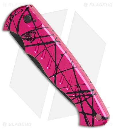 Piranha Pocket Automatic Knife Hot Pink (3.2" Black Serr)
