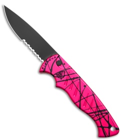 Piranha Pocket Automatic Knife Hot Pink (3.2" Black Serr)