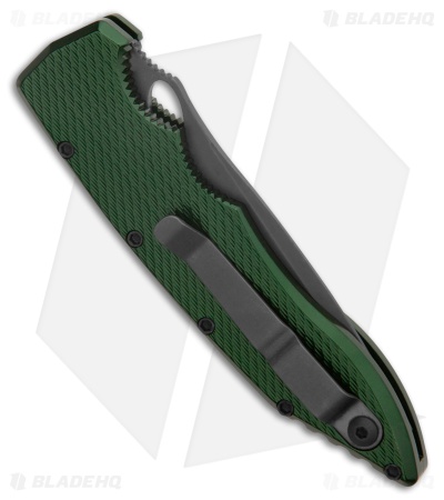 Piranha Predator Green Tactical Automatic Knife (4.1" Black)