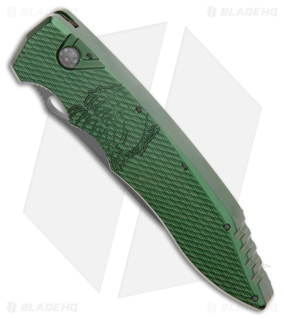Piranha Predator Green Tactical Automatic Knife (4.1" Black)