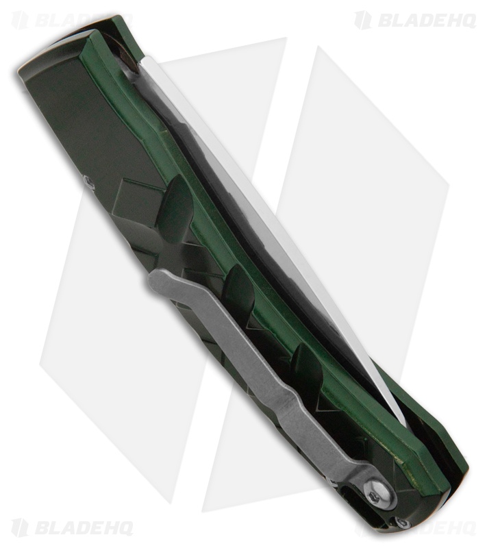 Piranha X Automatic Knife Green (3.3" Mirror Serr)