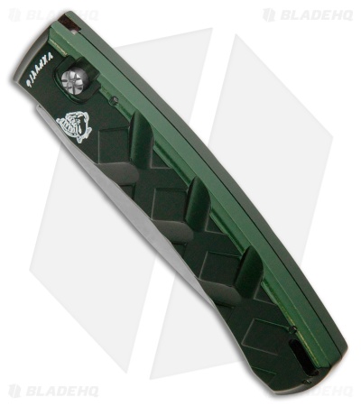 Piranha X Automatic Knife Green (3.3" Mirror Serr)