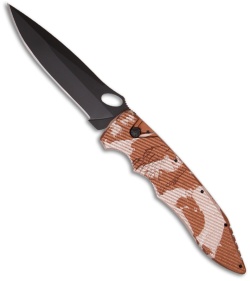 Piranha Predator Automatic Knife Desert Camo Tactical (4.1" Black)