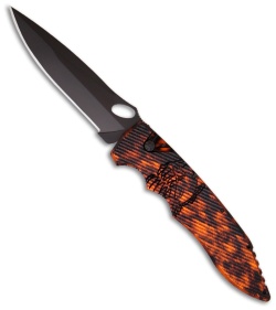 Piranha Predator Orange Tactical Automatic Knife (4.1" Black Plain)