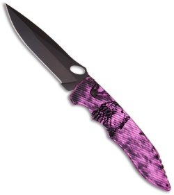 Piranha Predator Plum Tactical Automatic Knife (4.1" Black)