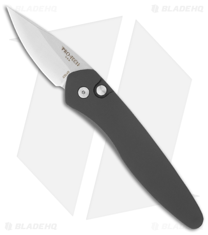 Protech Half-Breed Automatic Knife Black Aluminum (1.95" Stonewash) 3605