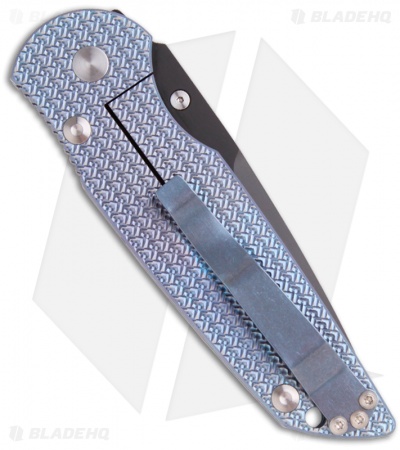 Pro-Tech Custom TR-3 Integrity Frame Lock Knife Blue Ti (3.5" Black) 7725-BT
