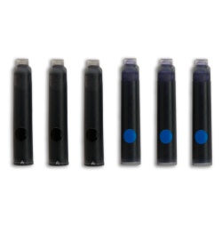 Replacement Schrade Fountain Pen Ink Cartridge (Black & Blue)