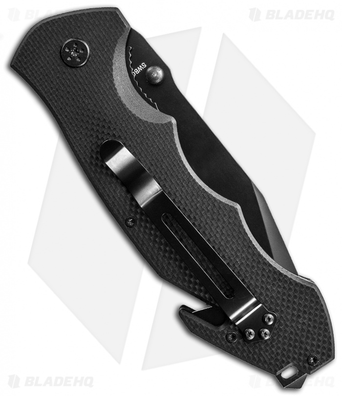 Smith & Wesson Border Guard Tanto Liner Lock Knife (4.5" Black Serr) SWBG6TS