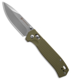 Smith & Wesson 24/7 Crossbar Lock Knife Green Polymer (3.50" Satin)