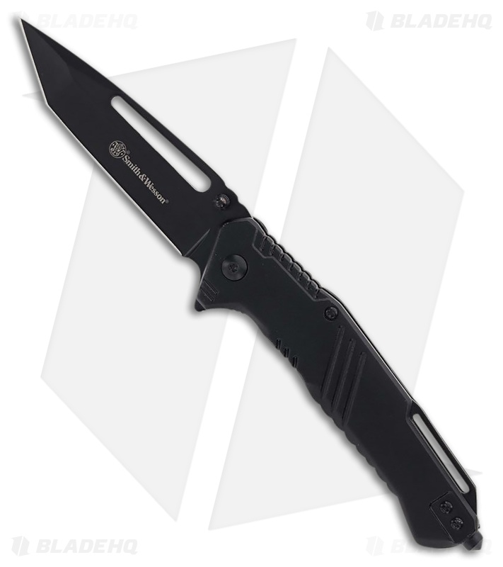 Smith & Wesson Extreme Ops Liner Lock Tanto Knife Black Aluminum (3" Black)