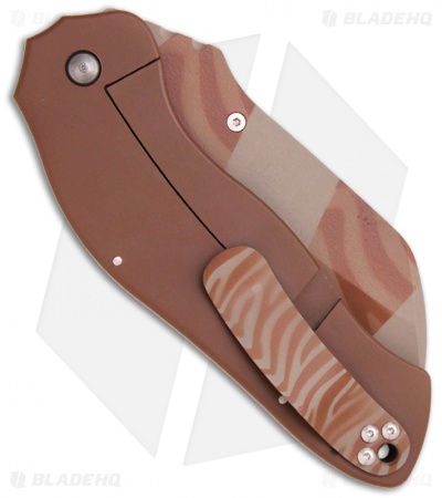 Sniper Bladeworks DH Dark Hallow Framelock Folder Tan G-10 (3.7" Plain)