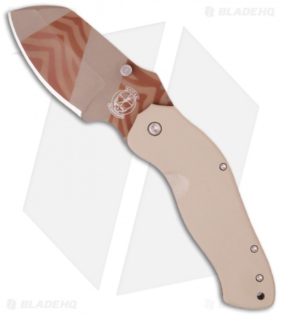 Sniper Bladeworks DH Dark Hallow Framelock Folder Tan G-10 (3.7" Plain)