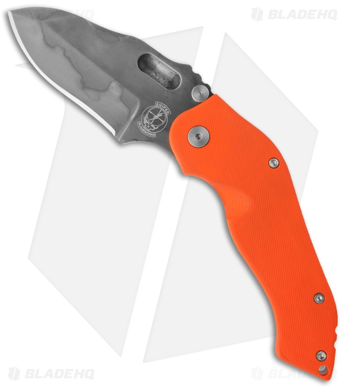 Sniper Bladeworks DMF Framelock Folder Orange G-10 Knife (3.5" Hamon)