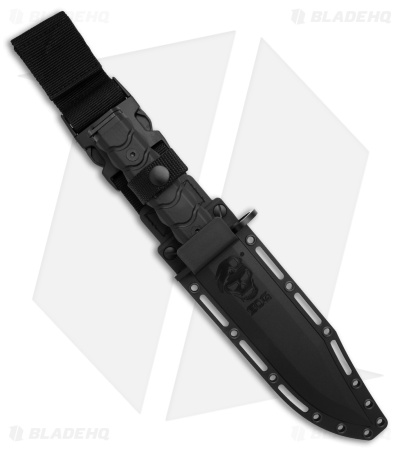 SOG Bayonet Clip Point Fixed Blade Knife G-10 Black (7" Black) BAR15D
