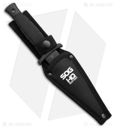 SOG HQ Nightshade Fixed Blade Boot Knife Black GFN (4.75" Black)