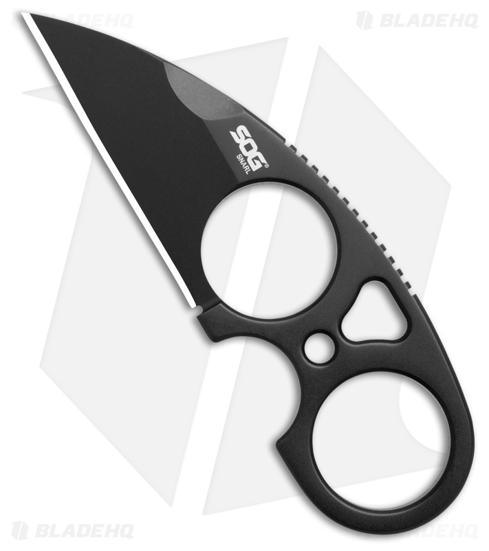 SOG Snarl Fixed Blade Black Steel Wharncliffe Black 9Crl8MoV
