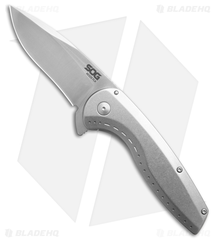 SOG Aegis FLK 2.0 Frame Lock Knife Gray Steel Stonewash
