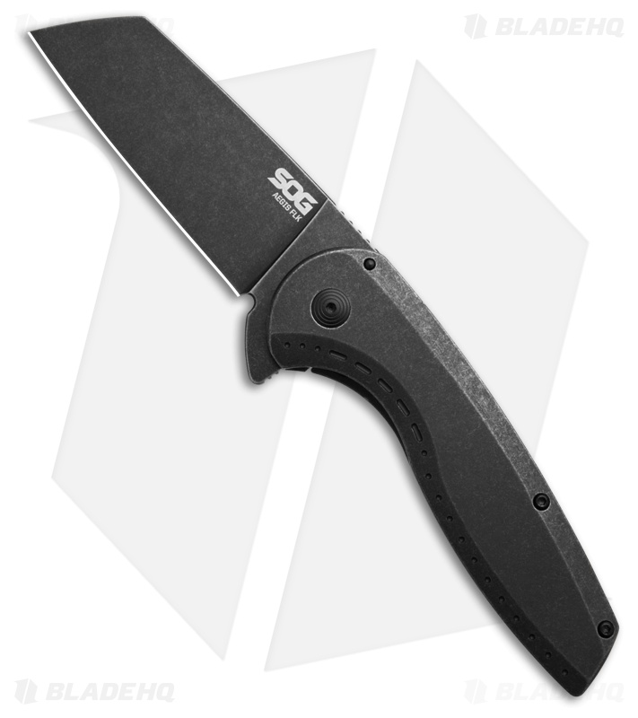 SOG Aegis FLK 2.0 Wharncliffe Frame Lock Knife Black Steel (3.5" Black)