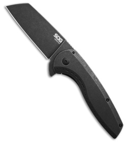 SOG Aegis FLK 2.0 Wharncliffe Frame Lock Knife Black Steel (3.5" Black)