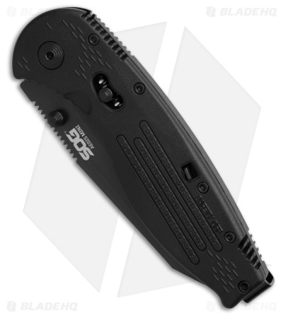 SOG Aegis Tanto Spring Assisted Knife (3.5" Black Serr) AE-04