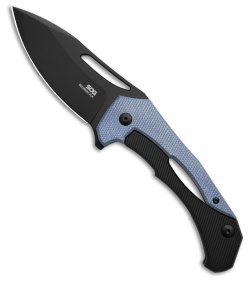 SOG Bulwark FL Frame Lock Knife Blue/Black Micarta (3" Black)