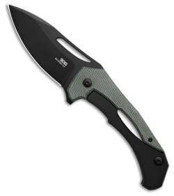 SOG Bulwark FL Frame Lock Knife OD Green/Black Micarta (3" Black)
