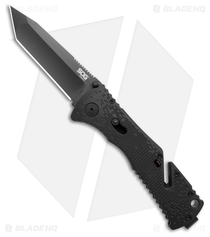 SOG Trident Tanto Assisted Opening Knife (3.75" Black) TF-6