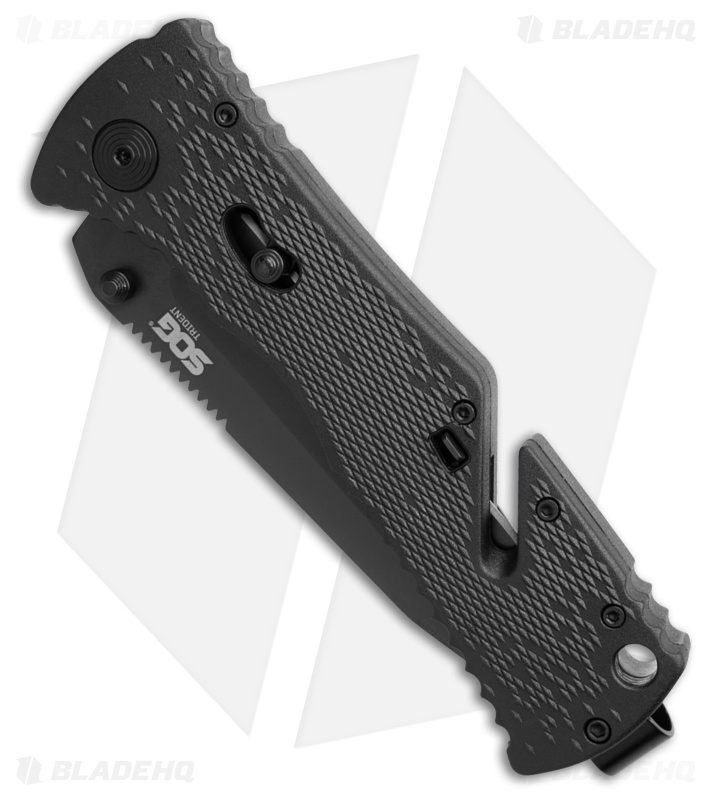 SOG Trident Tanto Assisted Opening Knife (3.75" Black) TF-6