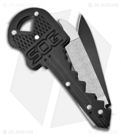 SOG Double Key Tool Knife and File (1.50" Black Plain) KEY401CP-1397