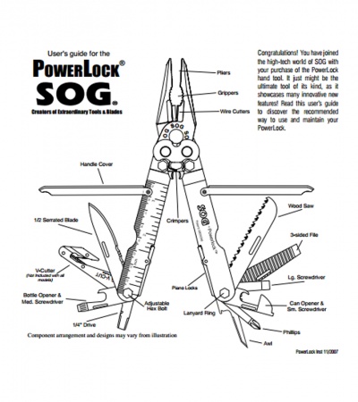 SOG PowerLock EOD Multi-Tool w/ V-Cutter (Black) B63-N