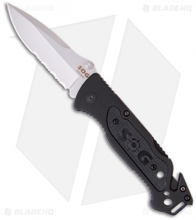 SOG Escape Folding Knife (3.4" Bead Blast Serr) FF-24