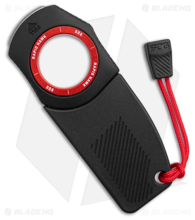 SOG Rapid Hawk Fixed Blade Knife Black/Red Polymer (Satin)