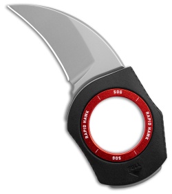SOG Rapid Hawk Fixed Blade Knife Black/Red Polymer (Satin)
