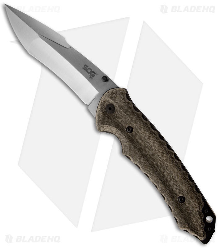 SOG Kiku Folder Large Folding Knife (4.6" Satin Plain) KU-1011