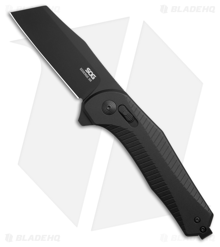 SOG Diverge Wharncliffe XR Lock Knife Black Aluminum (3" Black)