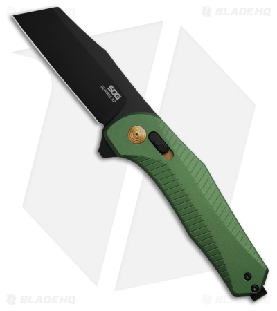 SOG Diverge Wharncliffe XR Lock Knife Forest Green Aluminum (3" Black)